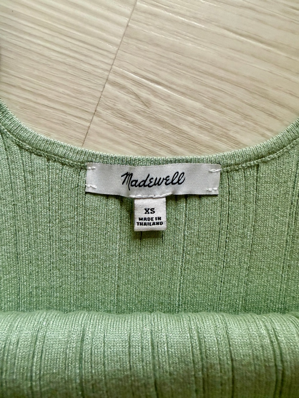 NWOT Madewell Signature Knit Ribbed Scoop Neck Sweater Tank — Sage Green - XS - Picture 4 of 6